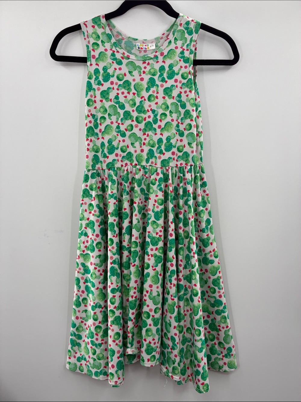 DotDot Smile Girls Green & Pink Printed Sleeveless Dress size 8/10